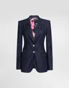 Dolce & Gabbana Single-breasted Denim And Silk Turlington Jacket In Multicolor