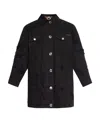 Dolce & Gabbana Single-breasted Denim Coat In Black