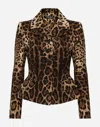 Dolce & Gabbana Single-breasted Double Crepe Jacket In Animal Print