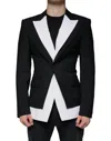 Dolce & Gabbana Black White Single Breasted Dress Blazer In Black