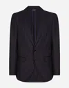 Dolce & Gabbana Single-breasted Flannel Taormina-fit Jacket In Blue