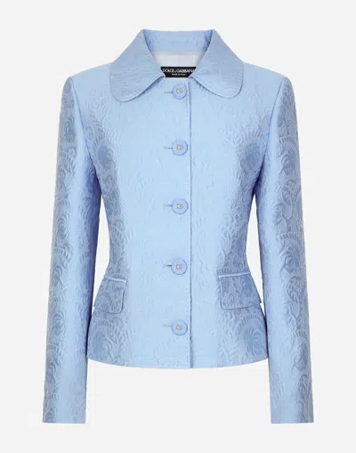 DOLCE & GABBANA SINGLE-BREASTED FLORAL QUILTED JACQUARD GABBANA JACKET