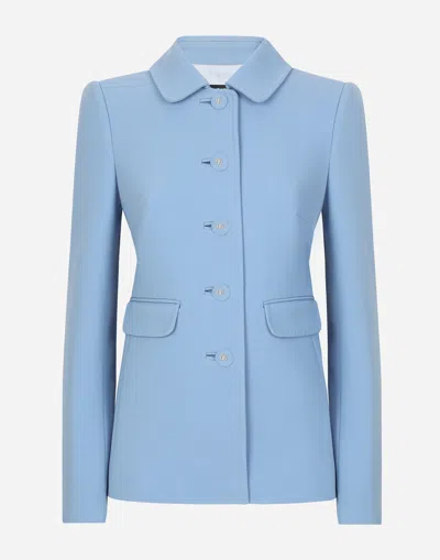 DOLCE & GABBANA SINGLE-BREASTED GABBANA WOOL CRÊPE JACKET