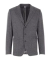 Dolce & Gabbana Single-breasted Herringbone Blazer In Gray