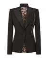 Dolce & Gabbana Mixed-media Logo Tape Tuxedo Jacket In Black