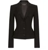 Dolce & Gabbana Stretch Wool Blend Single Breast Blazer In Black