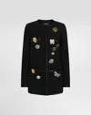 Dolce & Gabbana Embellished Button-front Jacket In Black