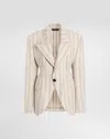Dolce & Gabbana Dolce  Gabbana Regimental Pinstriped Single-breasted Jacket In Neutral