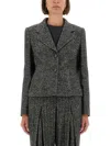 Dolce & Gabbana Women Single-breasted Jacket In Wool Blend Dot In Gray