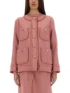 Dolce & Gabbana Rachel Tweed Single-breasted Collarless Jacket