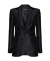 Dolce & Gabbana Single-breasted Jacquard Blazer In Black