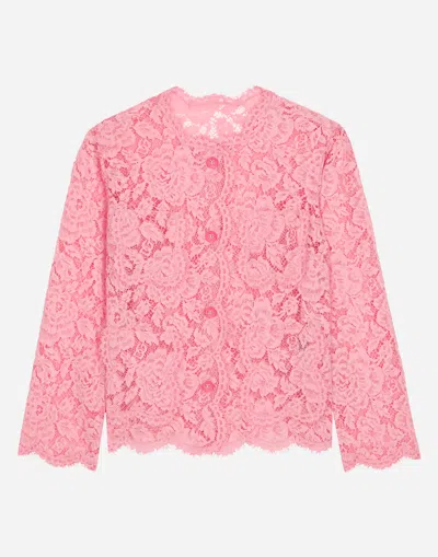 DOLCE & GABBANA SINGLE-BREASTED LACE JACKET