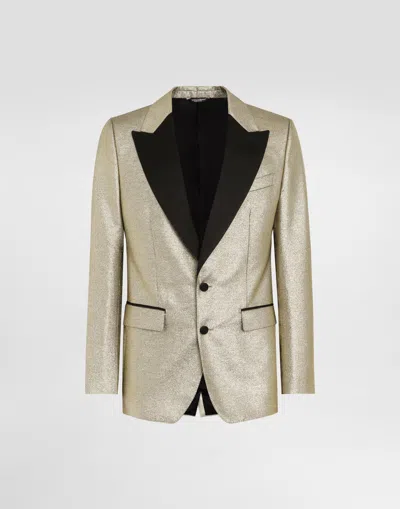 DOLCE & GABBANA SINGLE-BREASTED LAMÉ JACQUARD TUXEDO JACKET