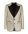 Dolce & Gabbana Single-breasted Lamé Jacquard Tuxedo Jacket In Nude
