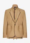 Dolce & Gabbana Layered Single-breasted Blazer In Beige