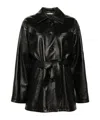Dolce & Gabbana Drop Shoulder Belted Jacket In Black