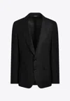 Dolce & Gabbana Single-breasted Linen Fabric Jacket In Black