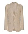 Dolce & Gabbana Single-breasted Linen Blazer In Nude