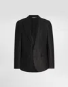 Dolce & Gabbana Single-breasted Linen Fabric Jacket In Black