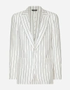 Dolce & Gabbana Single-breasted Linen Sicilia-fit Jacket In White
