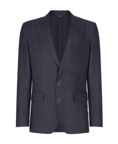 Dolce & Gabbana Single-breasted Long-sleeved Blazer In Black