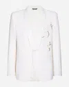 Dolce & Gabbana Single-breasted Martini-fit Jacket With Embroidery In White
