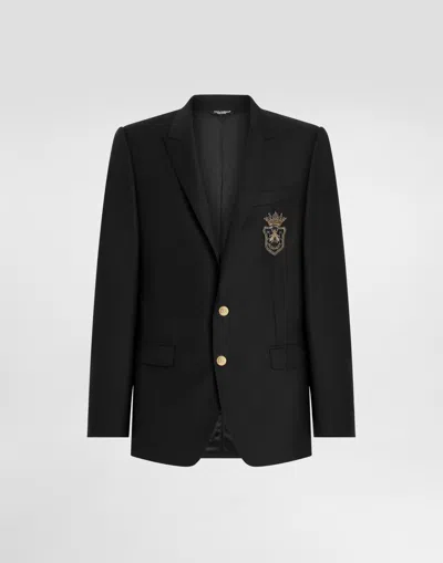 DOLCE & GABBANA SINGLE-BREASTED MARTINI-FIT JACKET WITH PATCH