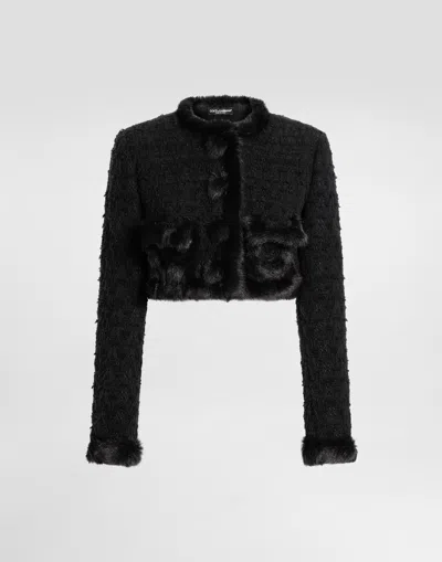Dolce & Gabbana Single-breasted Mat Jacket In Black