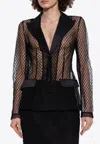 Dolce & Gabbana Single-breasted Mesh Jacket In Black