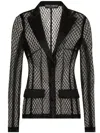 Dolce & Gabbana Single-breasted Mesh Jacket - Women's - Polyamide/cotton/polyestersilk In Schwarz