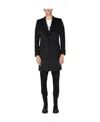 Dolce & Gabbana Single-breasted Velours Coat In Black