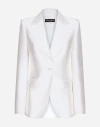 DOLCE & GABBANA SINGLE-BREASTED MIKADO SILK TURLINGTON JACKET