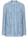 Dolce & Gabbana Light Blue Single-breasted Jacket With Logo Detail On Buttons In Cotton Blend Woman