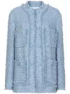 Dolce & Gabbana Light Blue Single-breasted Jacket With Logo Detail On Buttons In Cotton Blend Woman In Blue