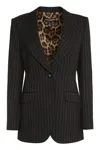 Dolce & Gabbana Single-breasted Pinstripe Wool Turlington Jacket