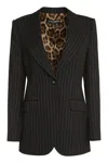 Dolce & Gabbana Dolce  Gabbana Single-breasted Pinstriped Jacket In Black