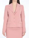 Dolce & Gabbana Single-breasted Pink Wool Jacket In Pink