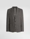 Dolce & Gabbana Single-breasted Herringbone Blazer In Gray