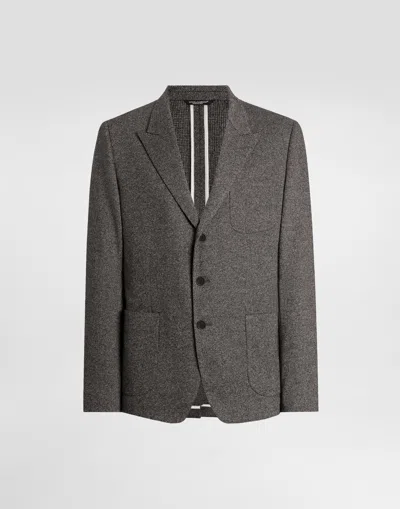Dolce & Gabbana Single-breasted Portofino Jersey Jacket In Gray