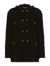 Dolce & Gabbana Single Breasted Rush Stitch Jacket In Black