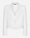 Dolce & Gabbana Single-breasted Sicilia-fit Jacket With Faux Vest In White