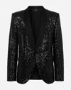 Dolce & Gabbana Sequin Embellished Single-breasted Blazer In Black