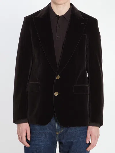 Dolce & Gabbana Single-breasted Sicilia Light Jacket Cotton Corduroy In Brown
