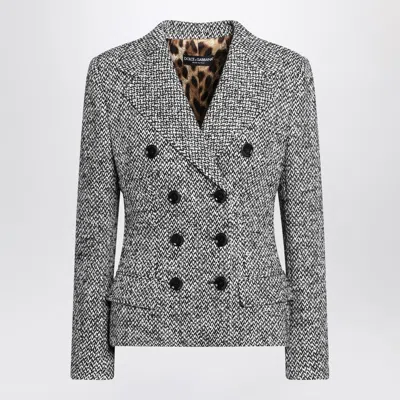 DOLCE & GABBANA SINGLE-BREASTED SPECKLED WOOL-BLEND JACKET