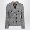 Dolce & Gabbana Tailored Wool Blend Jacket Featuring Buttons In Gray