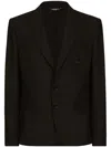Dolce & Gabbana Single-breasted Wool Taormina-fit Jacket With Dg Patch In Black