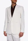 Dolce & Gabbana Single-breasted Stretch Wool Blazer In Cream
