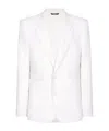 Dolce & Gabbana Single-breasted Stretch Wool Jacket In White
