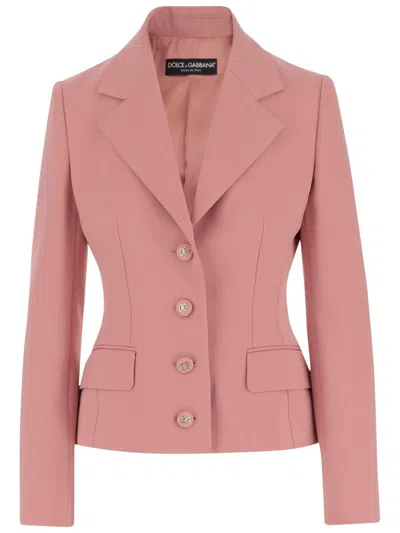 DOLCE & GABBANA DOLCE & GABBANA SINGLE-BREASTED SWEET JACKET IN WOOL CREPE