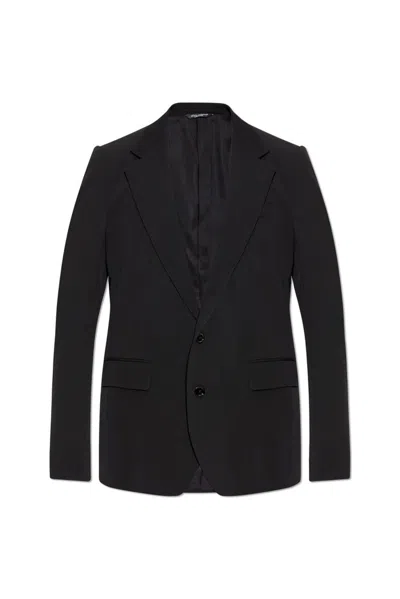 Dolce & Gabbana Single Breasted Tailored Blazer In Black